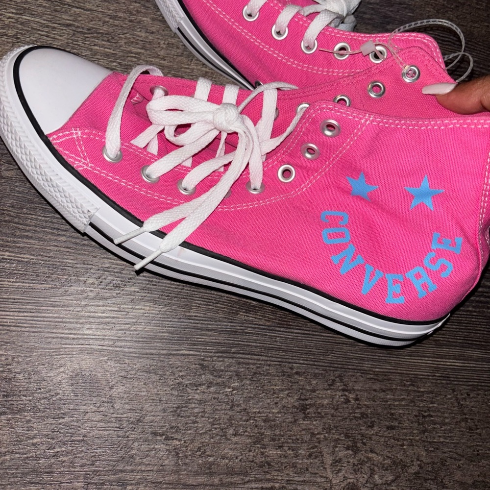 Converse women’s High-Top Sneakers in Pink and Blue